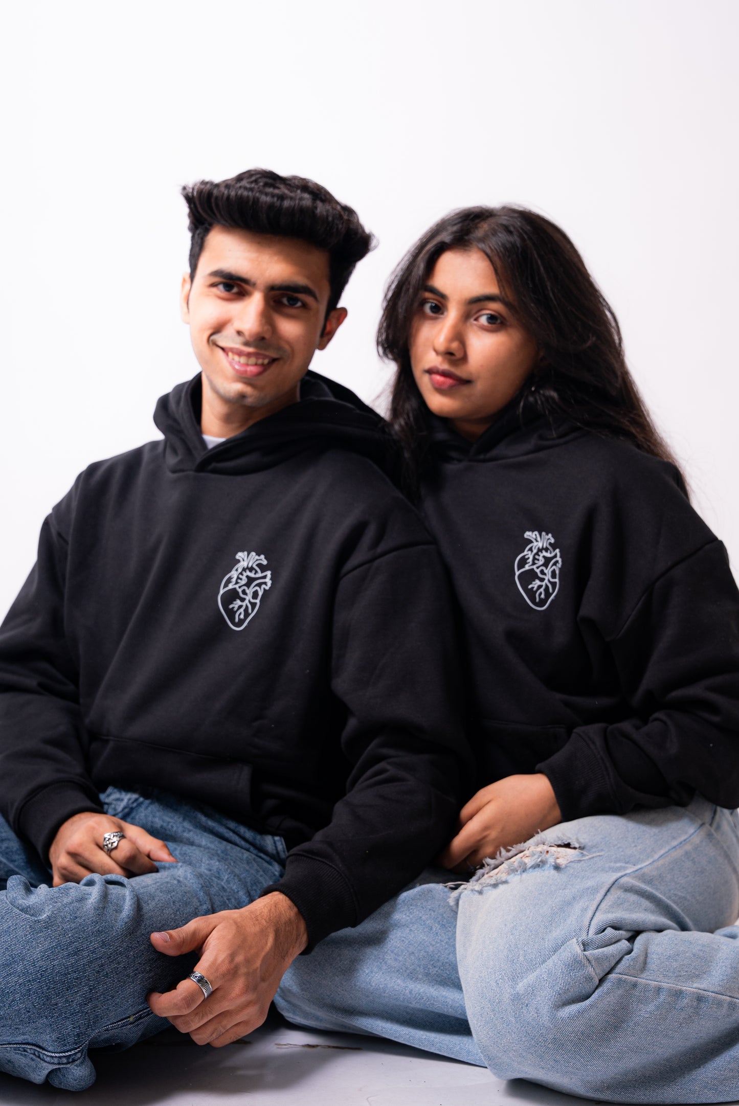 BLACK ANATOMICAL HEART HOODIES