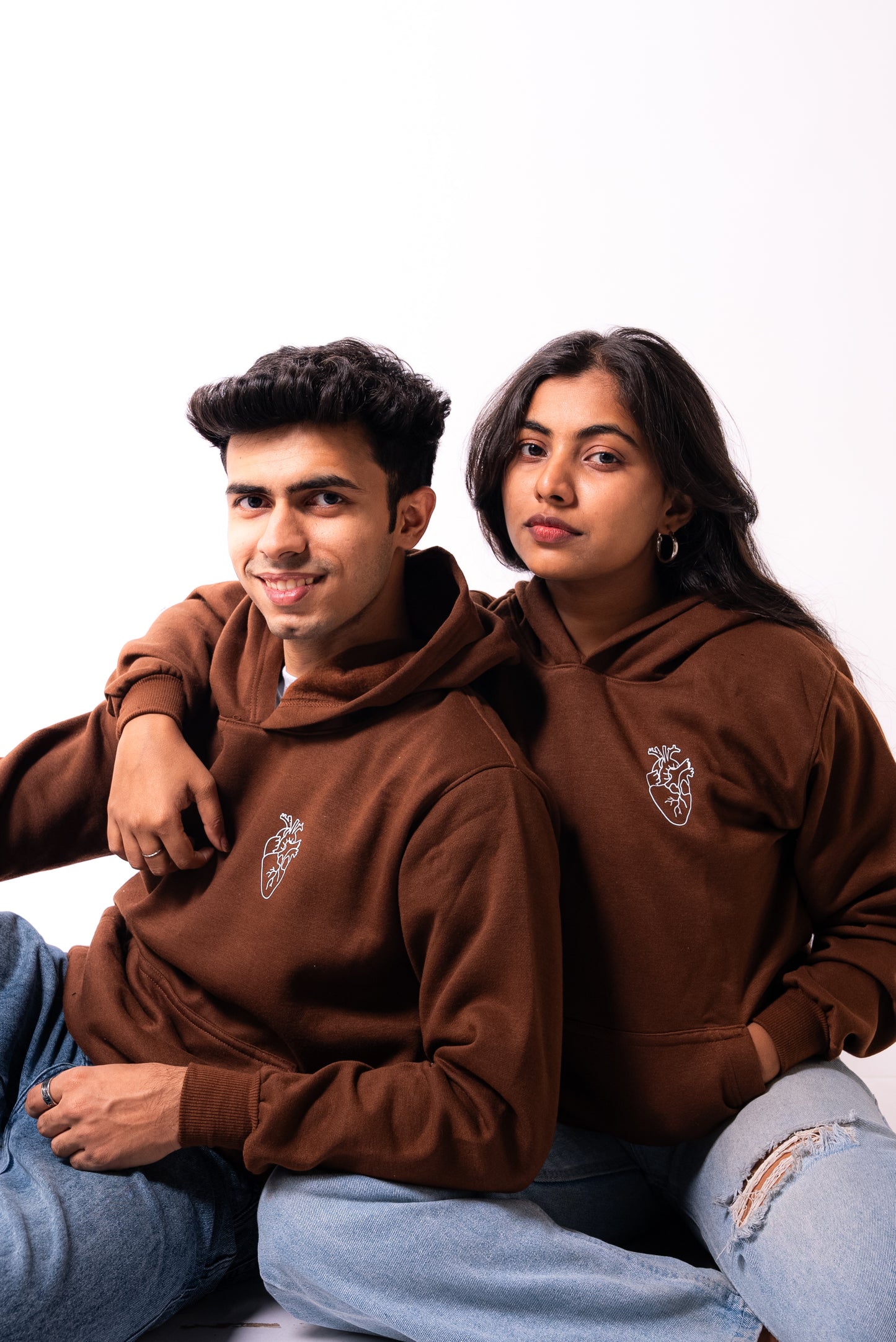 BROWN ANATOMICAL HEART HOODIES