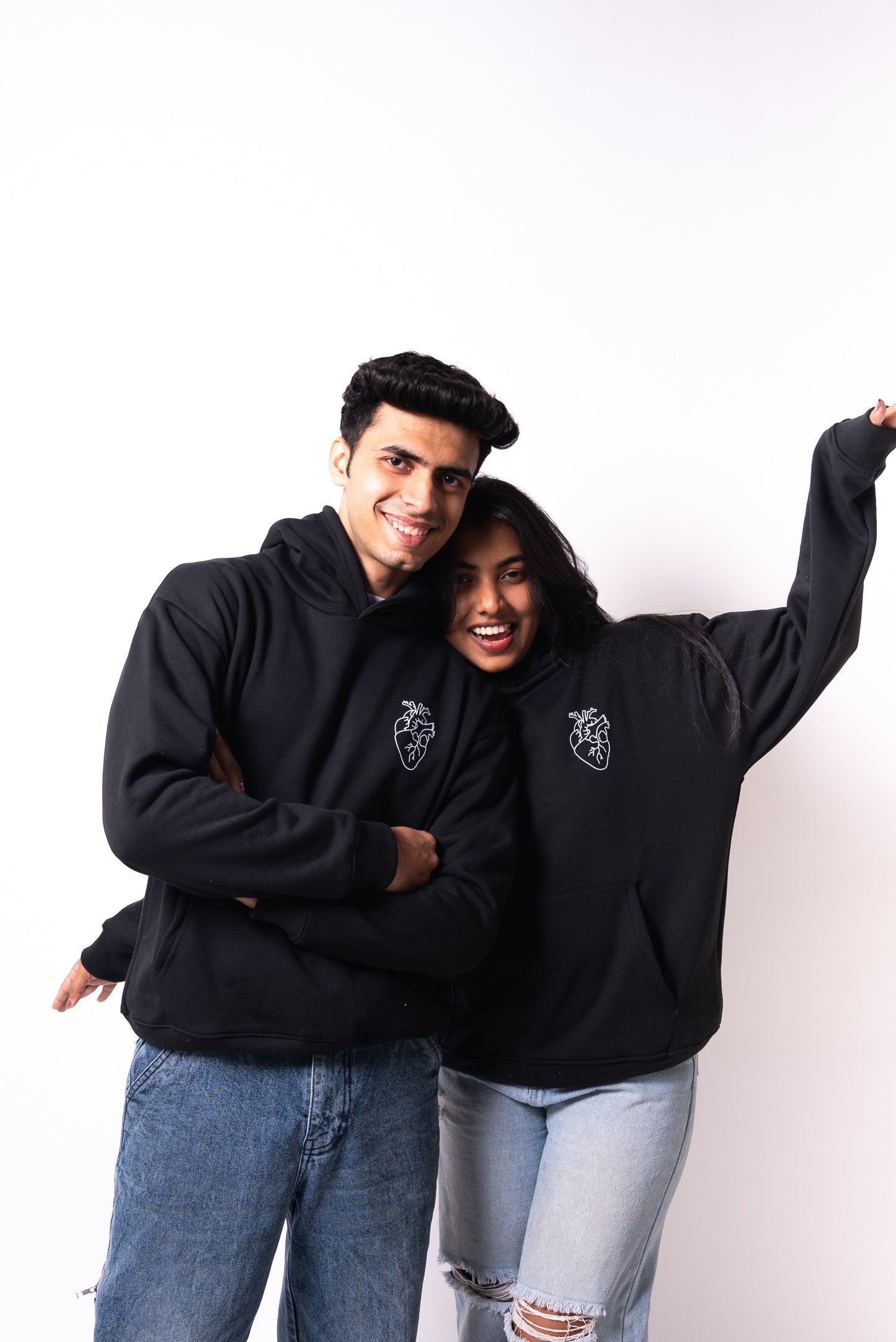 BLACK ANATOMICAL HEART HOODIES