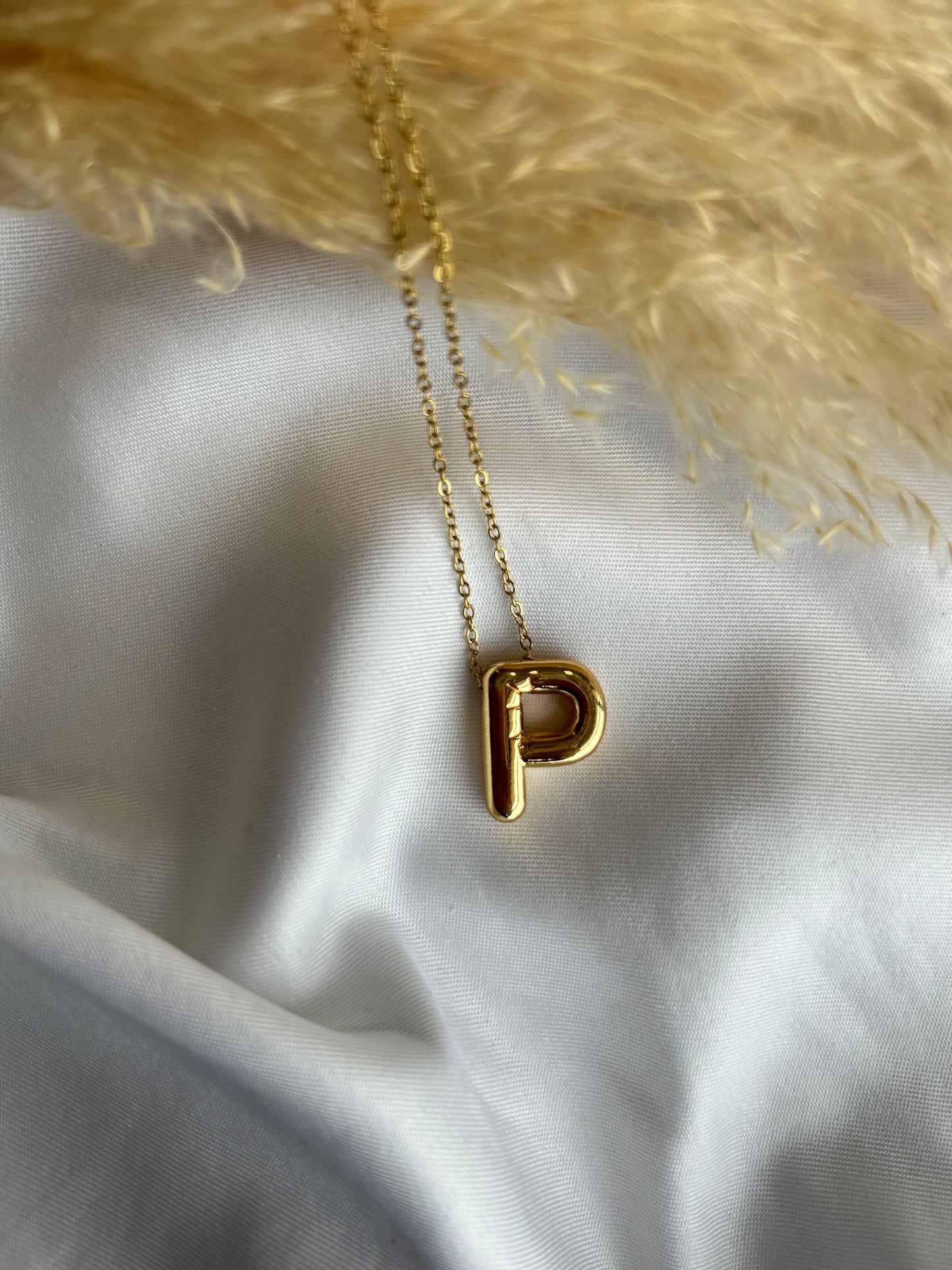 BUBBLE INITIAL NECKLACE (GOLD)