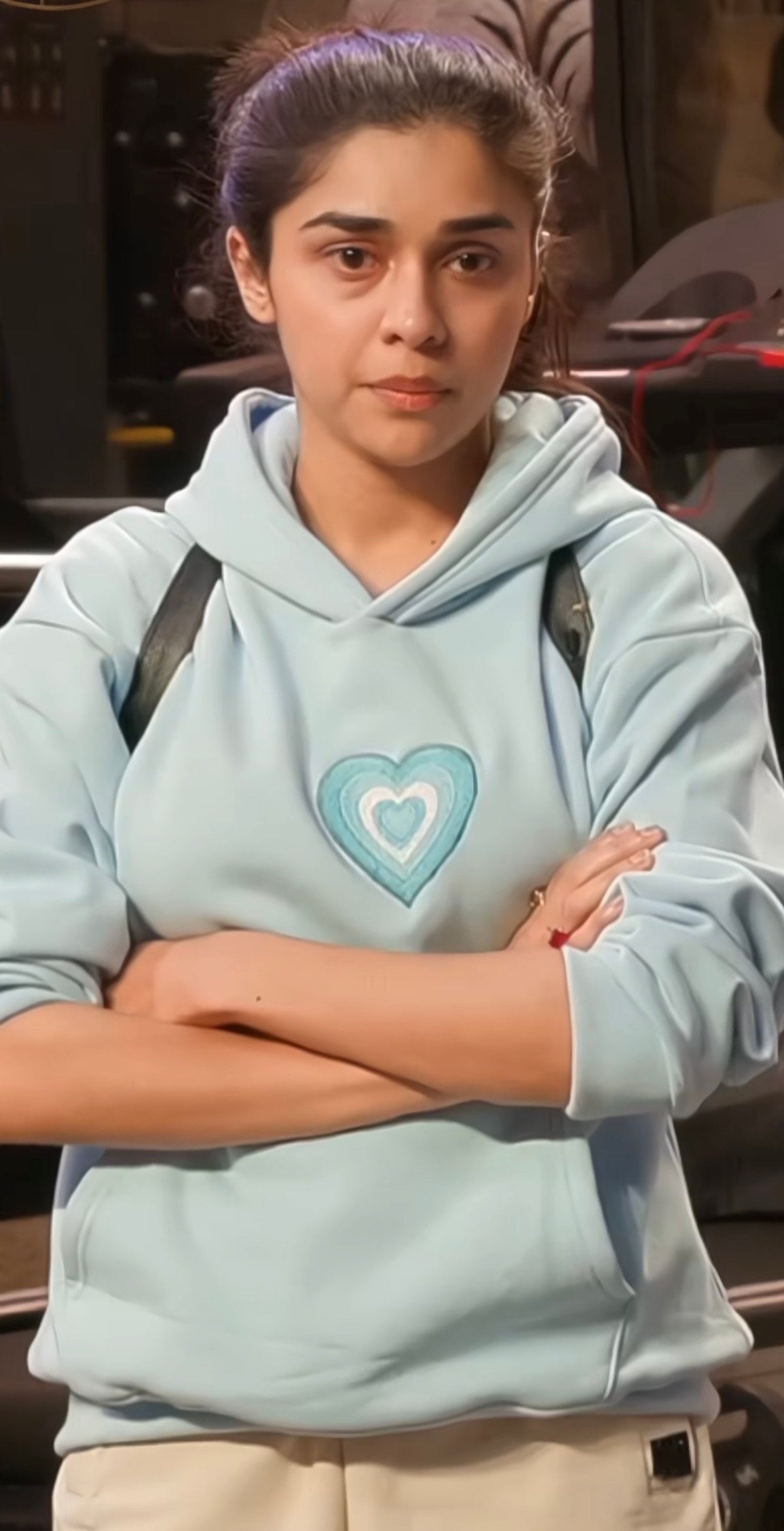 BLUE HEART PATCH HOODIE