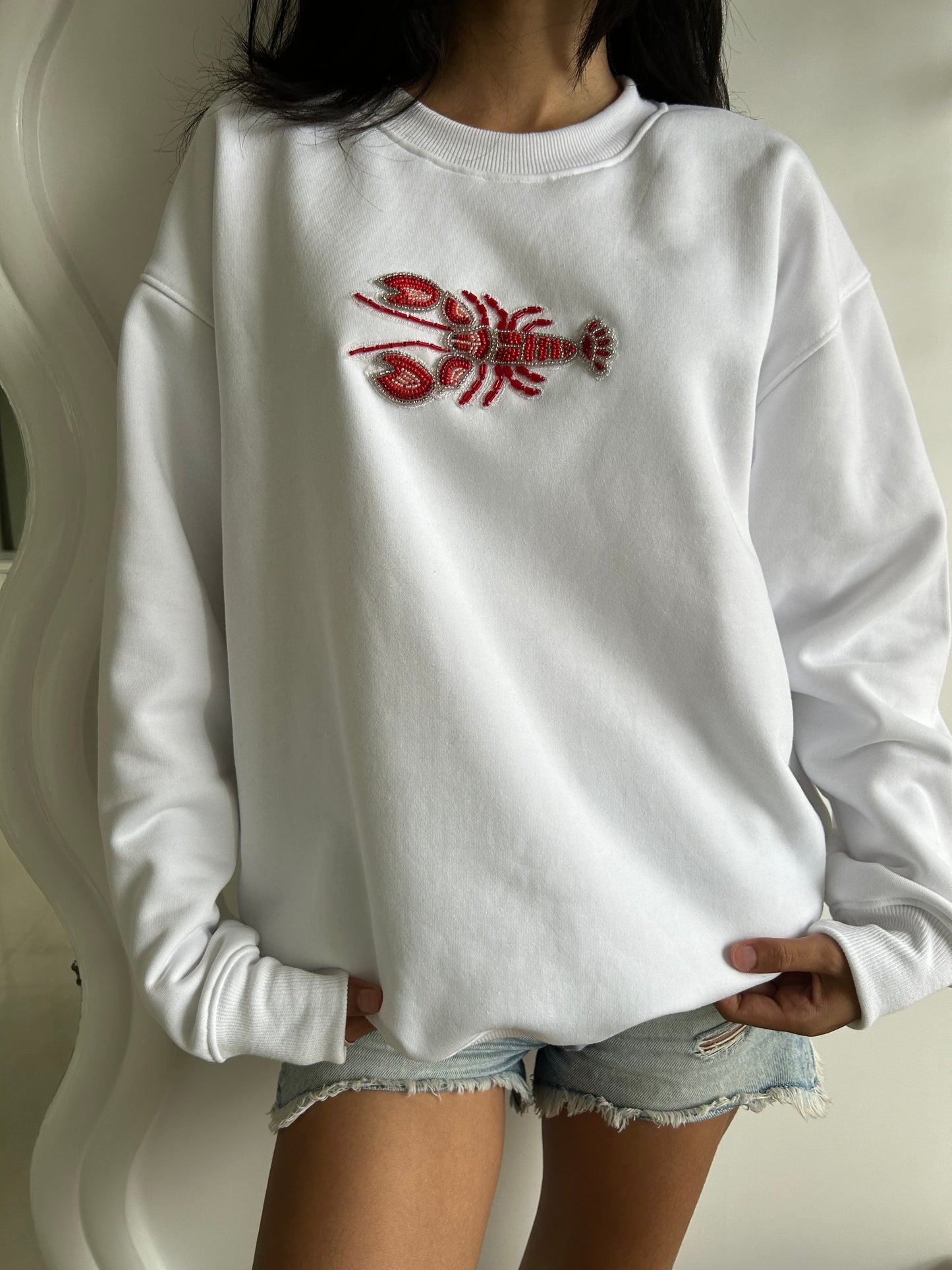 CRAB BEADED SWEATSHIRT