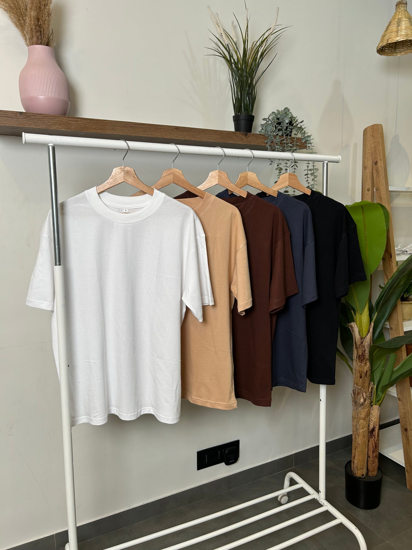 PACK OF 5 PLAIN OVERSIZED TEES