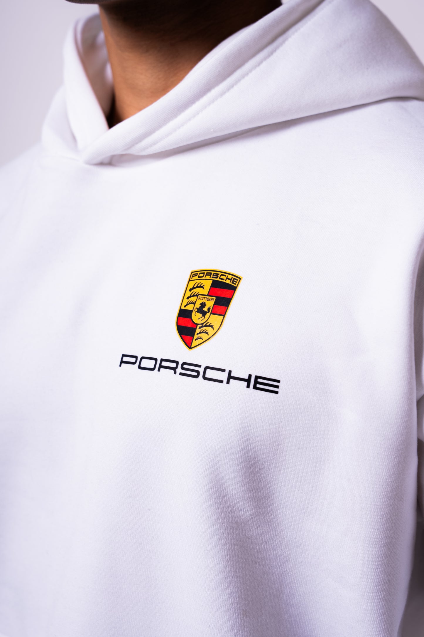 WHITE PORSCHE HOODIE