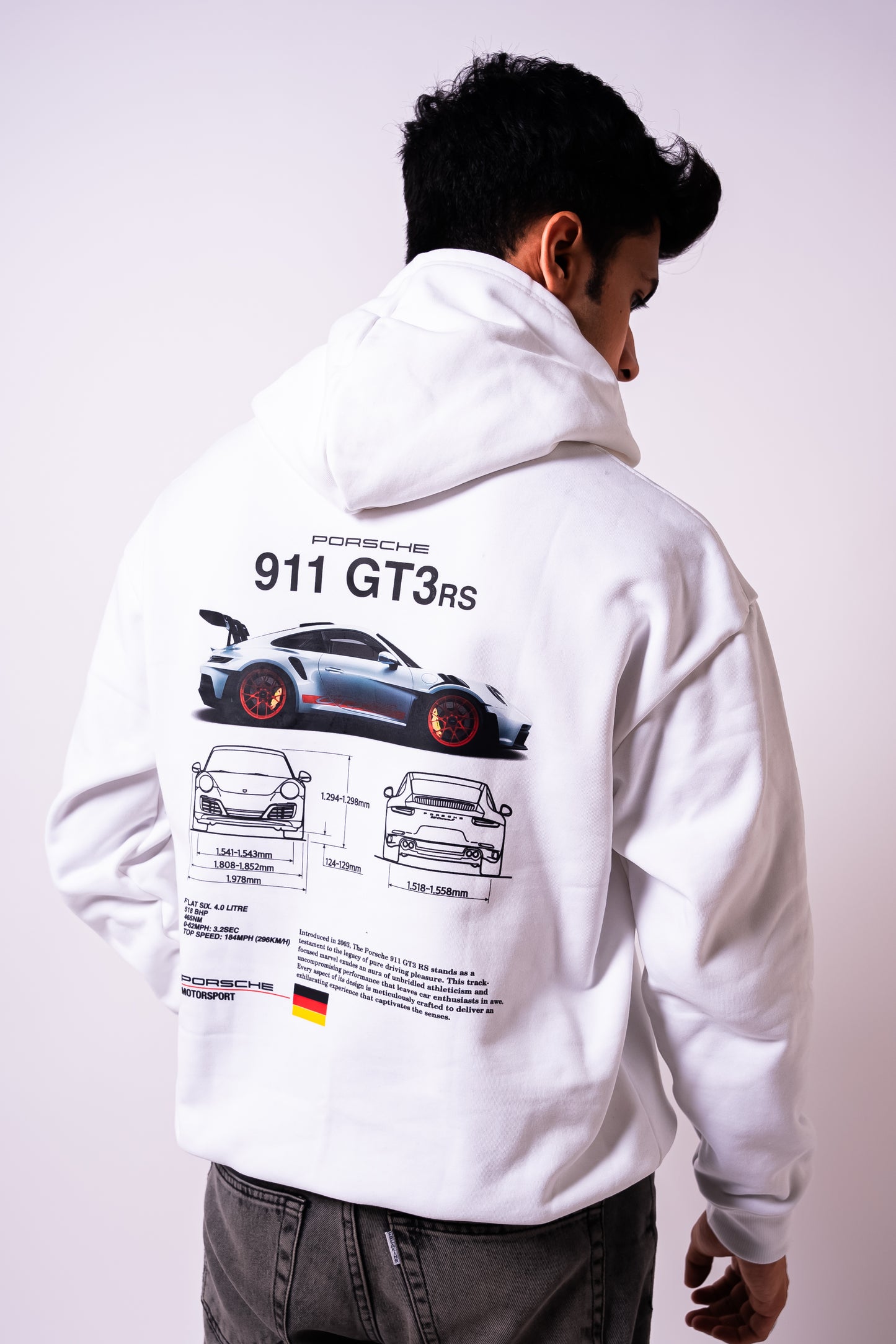 WHITE PORSCHE HOODIE