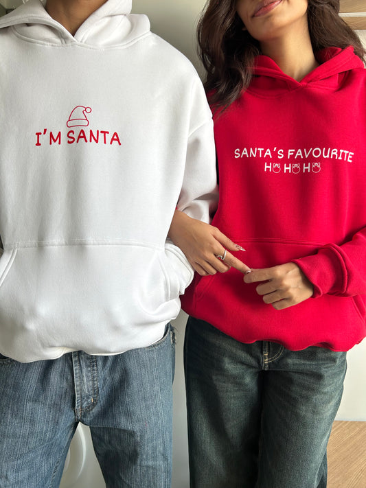 DUO SANTA'S FAVOURITE HO X I'M SANTA HOODIES