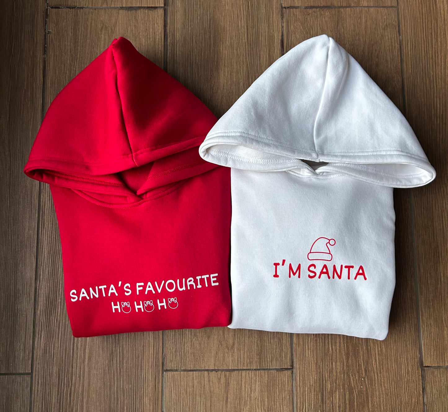 DUO SANTA'S FAVOURITE HO X I'M SANTA HOODIES