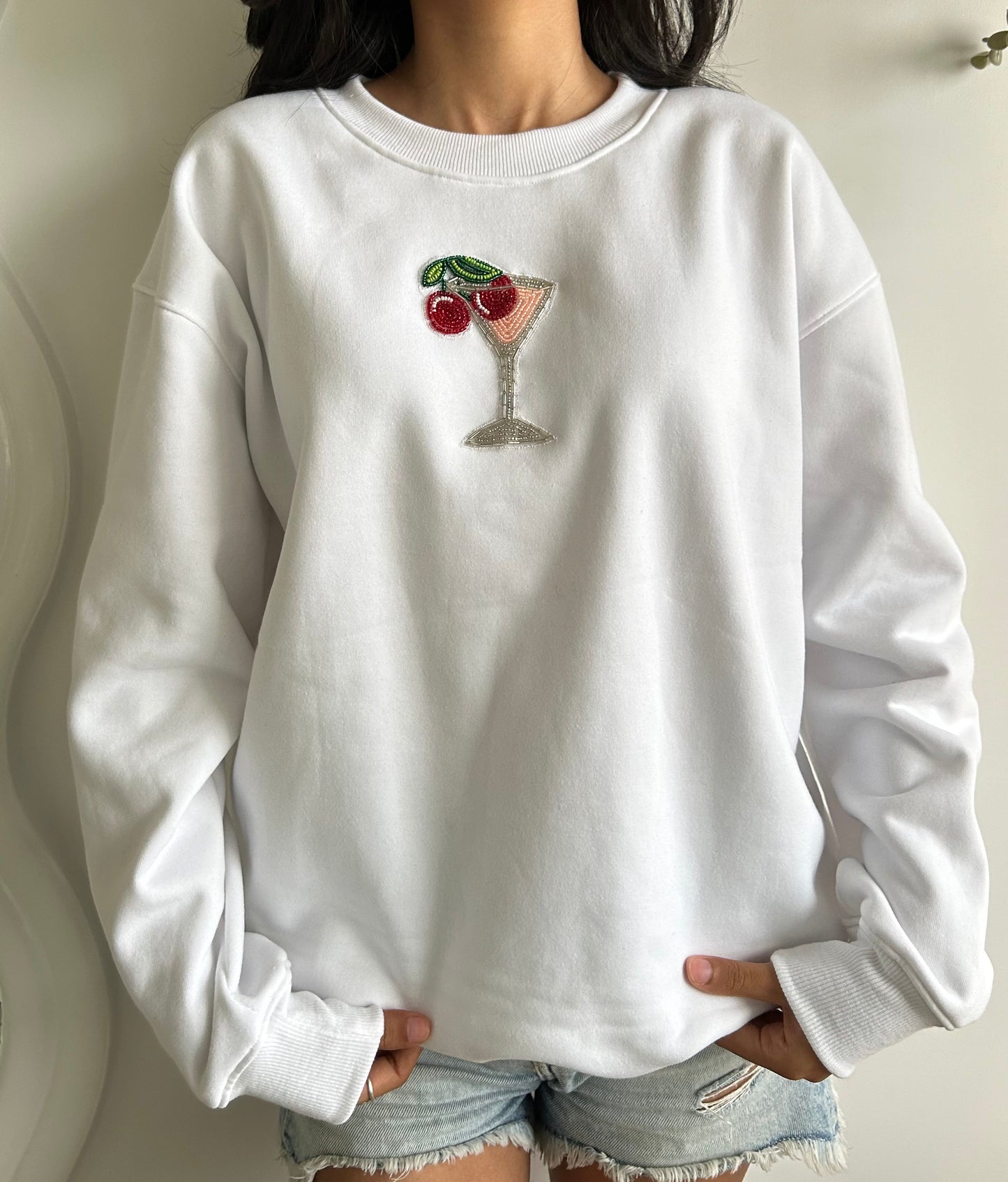 MARTINI BEADED SWEATSHIRT