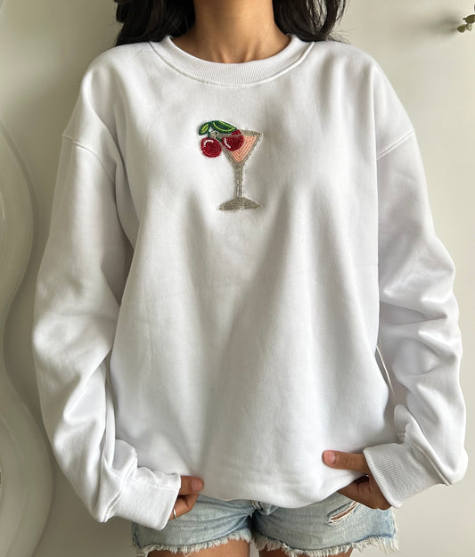 MARTINI BEADED SWEATSHIRT