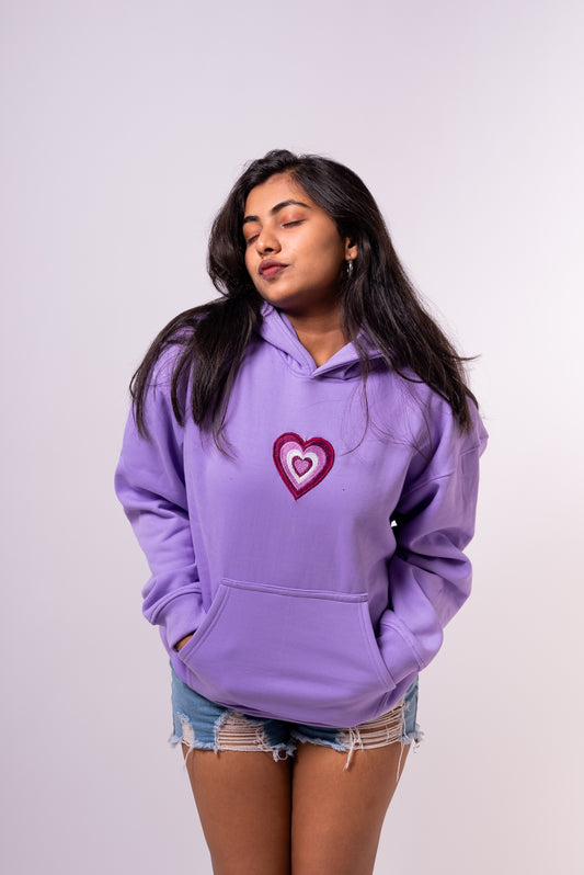 LILAC HEART PATCH HOODIE