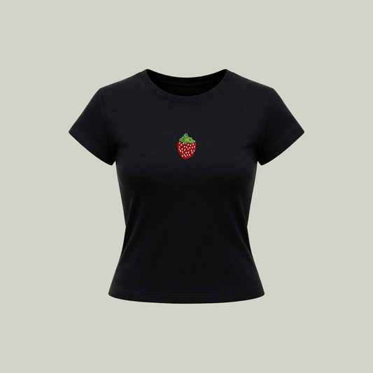 STRAWBERRY BEADED BABY TEE